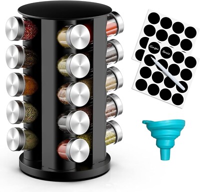Rotating Spice Rack Organizer for Cabinet, Spice Racks Storage with 20 ...