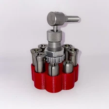 Bullet Puller and Collet Rack for Hornady or RCBS holds 8 collets and puller