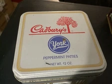 Cadbury's York Peppermint Patty Metal Advertising Tin 6 1/4" x 6 1/4" x 4 1/2"