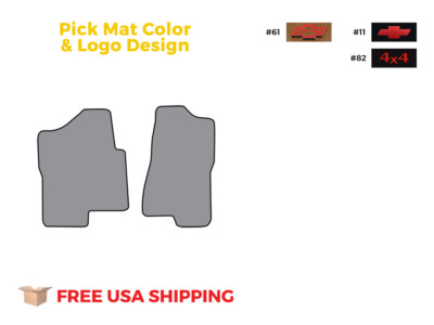 FITS 1999-2006 Chevrolet Silverado 1500 Reg Cab Floor Mat 2pc Cutpile