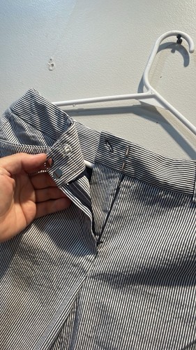 Anne Klein Stretch Blue/White Striped Pants Size 8P - Picture 3 of 6