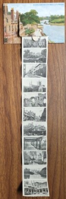 Chester: Stadtmauern & River Dee Vintage Neuheit ausklappbare Postkarte 12 Szenen