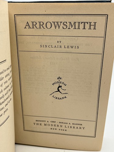 Arrowsmith - Sinclair Lewis 1933 First Modern Library Edition First Printing DJ - Picture 4 of 18