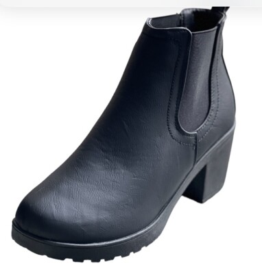 Damenstiefelette schwarz zum Überziehen mit Absatz Größe 7