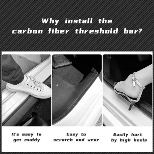 4PC Accessories Car Door Sill Scuff Plate Protector Step Sticker For Edge - Picture 4 of 11