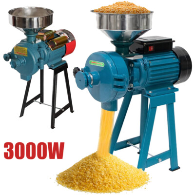 3000W Electric Grinder Mill Grain Corn Wheat Feed/Flour Wet &Dry Cereal Machine