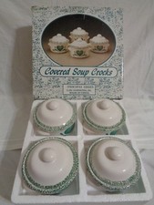 Covered Soup Crocks 4ct. Item 16744 Green - New In Box