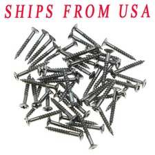 KAISH 50x Chrome Humbucker Pickup Ring Screws LP Pickup Frame Surround Screws