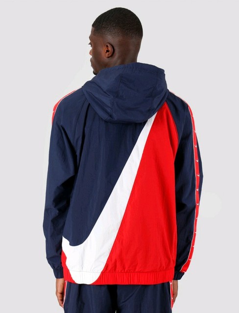 nike swoosh woven half zip jacket