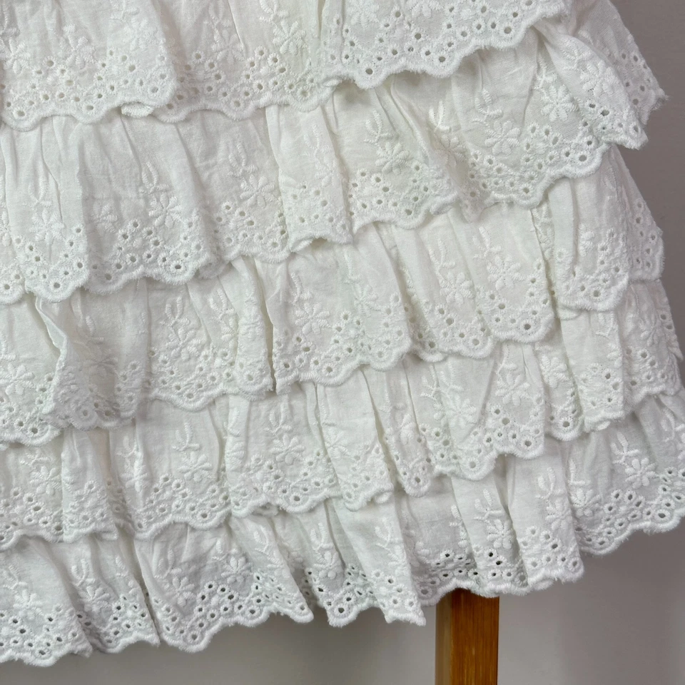 Minifalda House Of CB para mujer L grande + capas blanca ojales encaje tiro bajo algodón Foto 4 de 4