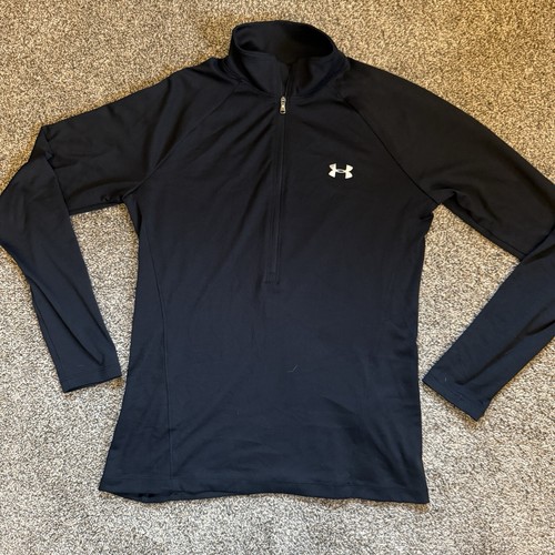 Under Armour Shirt Women's Small 1/2 Zip Black Pullover Size MD (0446M)