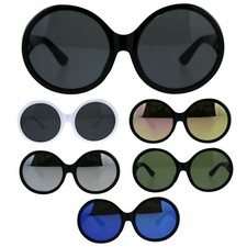 Womens Mod Round Plastic Circle Lens Retro Plastic Sunglasses