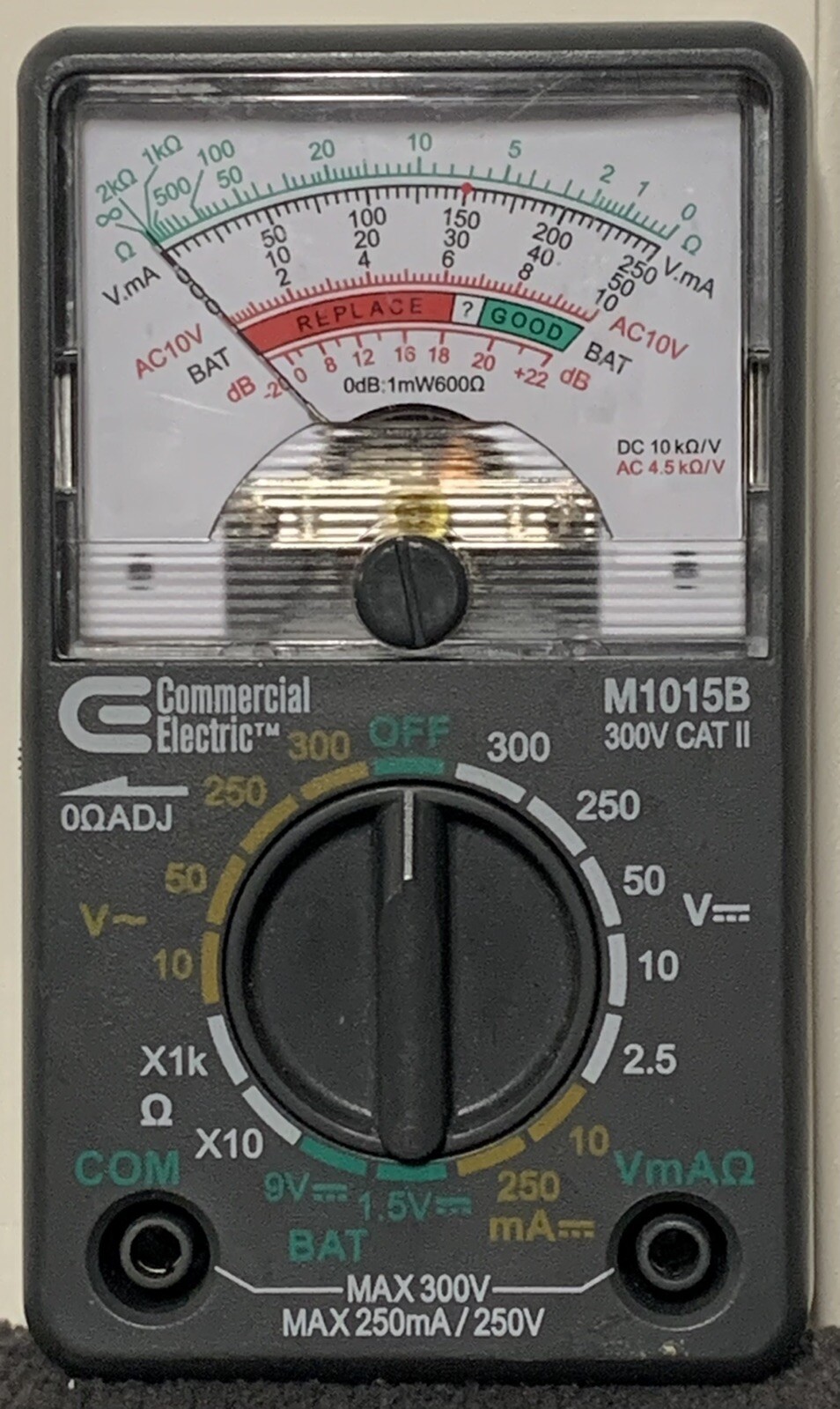 Commercial Electric AC/DC Voltage Analogue Multimeter Test Model M1015B