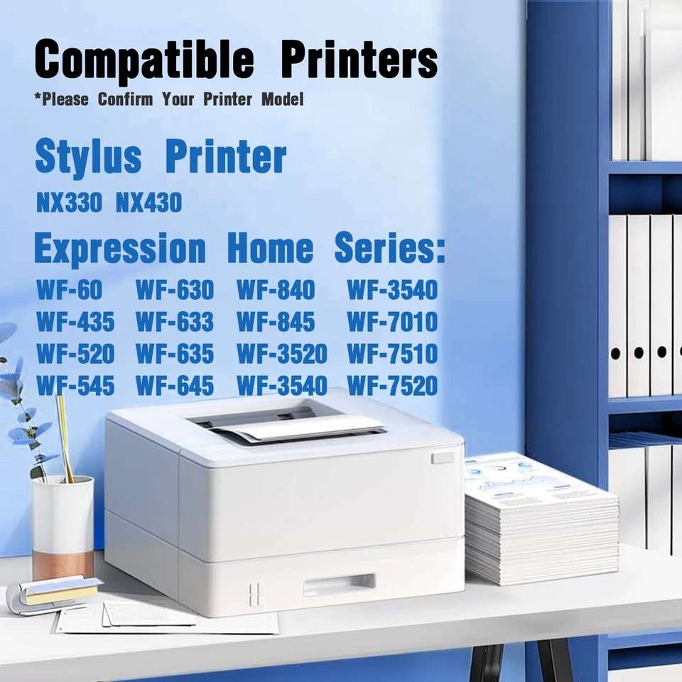 Cartucho de tinta de substituição 4PK T127 127XL para Epson 127 WF-3520 WF-3530 WF-3540 - Imagem 2 de 4