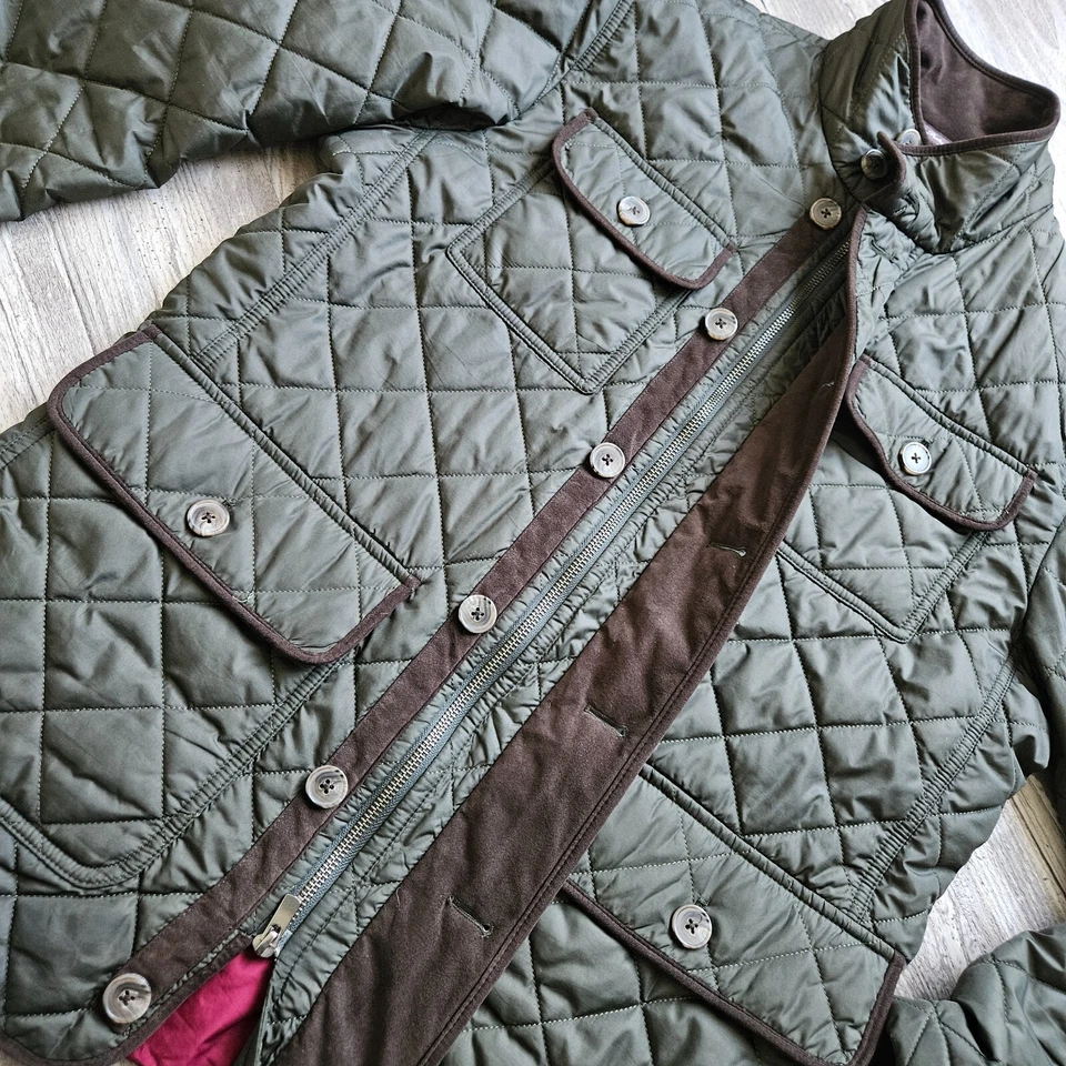 Abrigo Robert Talbott Willow Creek Acolchado Tareas Bar Oliva Abrigo Premium Talla M Difícil de Encontrar Foto 4 de 4