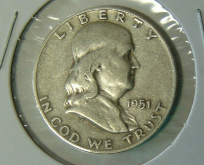 1951-D Franklin Silver Half Dollar Full Rims Denver Mint Coin (31622)