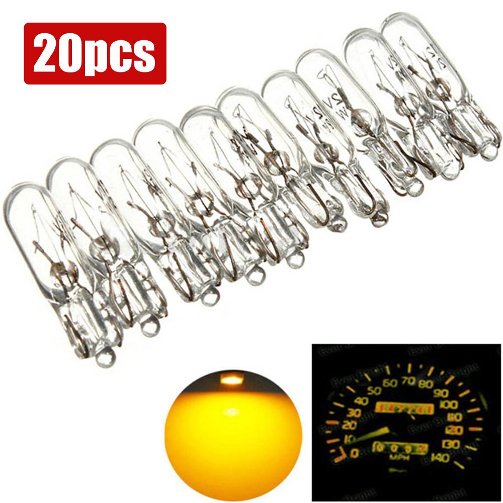 20pcs T5 286 Miniature Capless Wedge Car Dashboard Dash Panel Light
