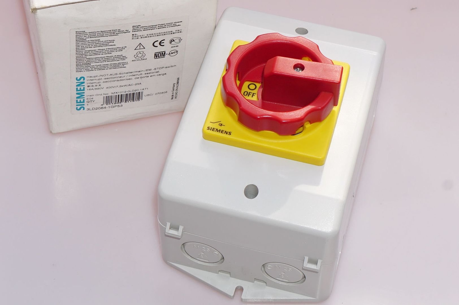 Siemens 3LD2064-1GP53 Load Break Switch 3LD, Emergency Switch 3- Pin 7,5 Kw New