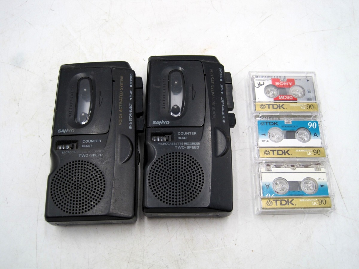 Set of 2 - Sanyo M-5699 Two Speed Microcassette Tape Recorder