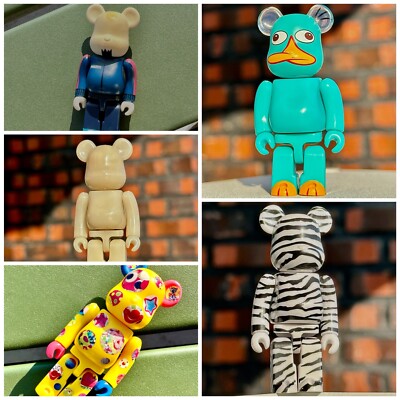 Bearbrick 100 SET of 5 Perry the Platypus JELLYBEAN ANIMAL Zebra