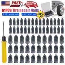 60PCS Car Vacuum Tire Repair Nail Rubber Screw Nails Screwdriver Tool Set w/Box