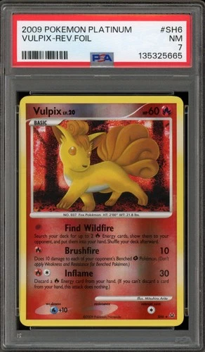 Pokemon Vulpix Platinum Shiny Holo Rare #SH6 PSA 7