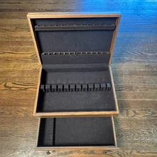 Vintage Wallace Sterling Wooden Silverware Chest, Holds Rose Point Pattern