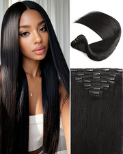 16A Premium Clip in Hair Extensions Real Human Hair, 18inch 120g 7pcs  Service l