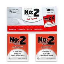 Flushable Wipes - Certified - Travel 30 Count Pack of 1 