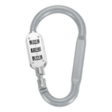 4.2 Inch Length Combination Locks, 3 Dial Digit Combo D-Ring Locking, Silver