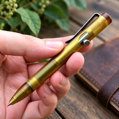 Ultem Made Metal Bolt-Action Ballpoint Pen w/ Chrome Trim, Black Ink