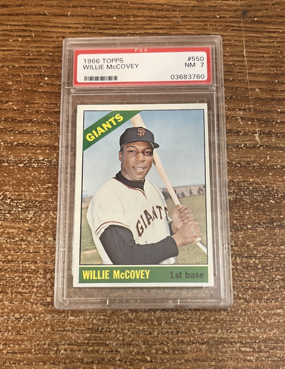 1966 TOPPS #550 WILLIE MCCOVEY GIANTS PSA GRADED NM 7