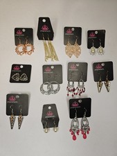 Paparazzi Earrings Lot 11 Pairs Assorted Dangle Hoop Stud Costume Jewelry