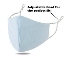 Ice Silk Face Mask Adjustable Light Blue Ice Silk Cooling Lightweight US Fast