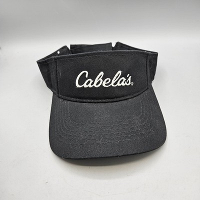 Cabela's Men's Black Visor Hat 100% Cotton Adjustable OSFM One Size Fits Most