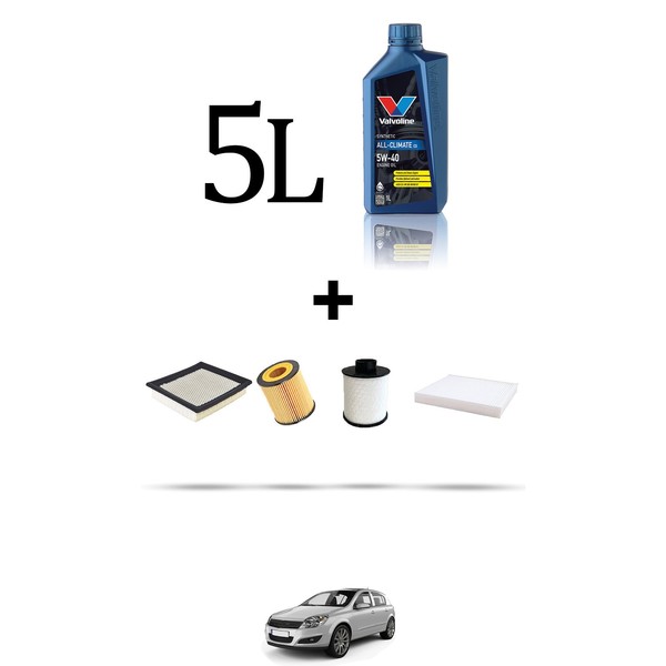 Hoffcar Wartungskit 4 Filter Und 5L ÖL FüR Opel Astra H, Gtc, Sw 1.9 Cdti 74KW-image