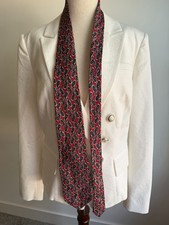 Nordstrom Silk Tie Red Blue Paisley Classic Necktie Men's Made in USA