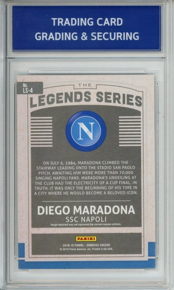 2018-19 PANINI DONRUSS LEGENDS SERIES-SILVER #LS4 DIEGO MARADONA TCGS MINT 10 - Image 2 of 2