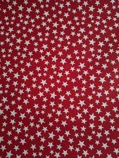 2 Yd . Stars on Red Fabric 100 Cotton