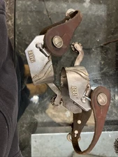 Vintage Spurs Engraved Silver Inlay with Straps