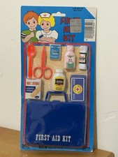 NEW Vintage First Aid Kids Medical Nurse Kit Play Set  Still Sealed On The Card