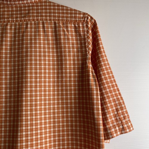 Vintage Colorado Blouse Top Women S Orange White Check S/Sleeve Boxy Casual - Picture 18 of 21