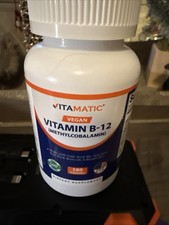 Vitamatic Vegan B12 1000 mcg - Methyl B12 with Folic Acid, Vitamin B6 - 180 Caps