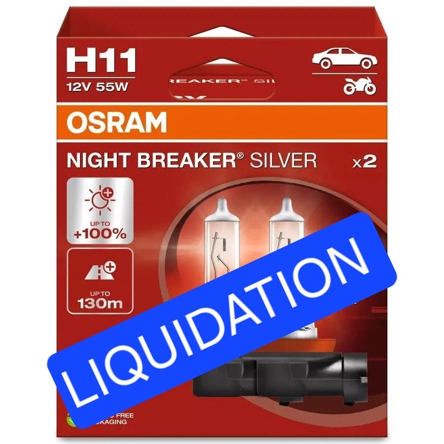 OSRAM 64211NBS-HCB NIGHT BREAKER SILVER H11 12V 55W Headligh