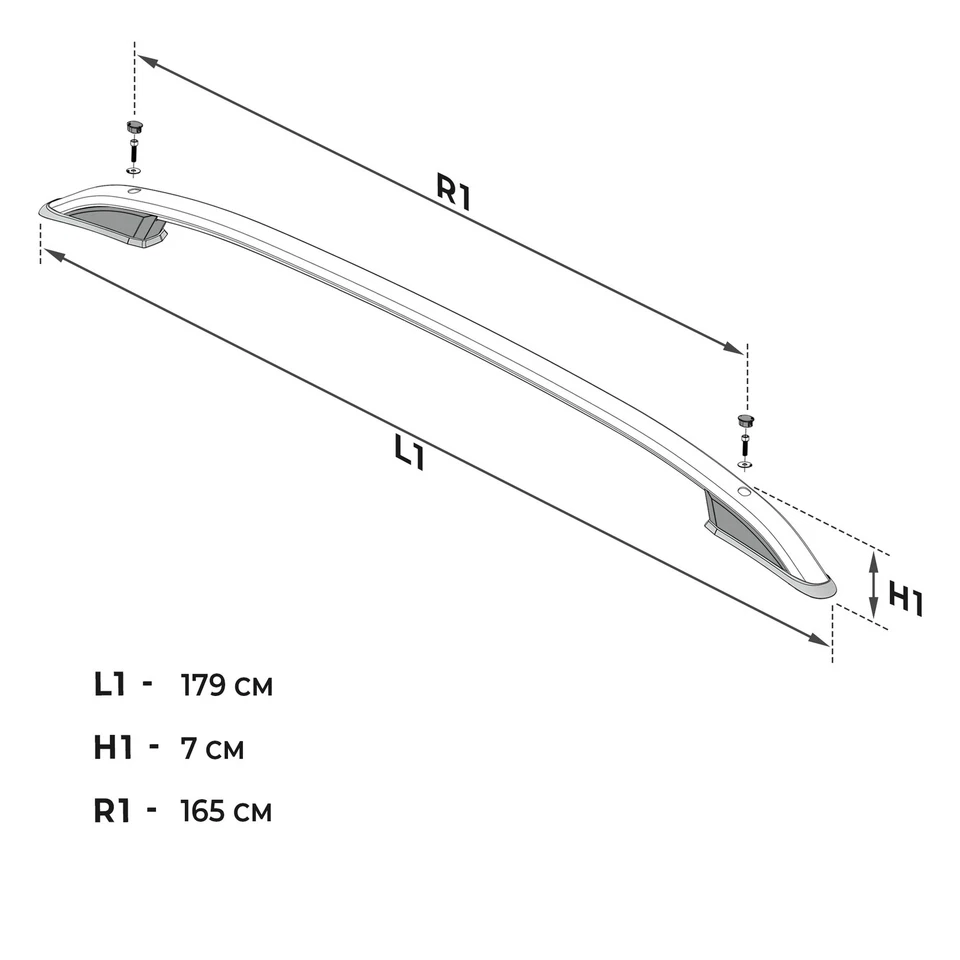 para Ford Transit Courier II (V769) 2023- Barandilla de techo plata mate Foto 2 de 4
