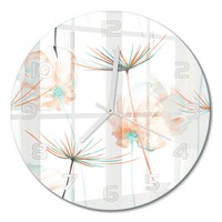 Runde Glasuhr Glas-Wanduhr Aus GehäRtetem Glas LöWenzahn WeißE Zeiger Fi30 Cm