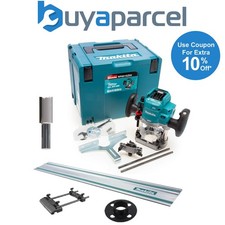 Makita RP001GZ02 40V XGT Brushless 1/2'' Plunge Router 12mm + 1.5m Rail + Cutter