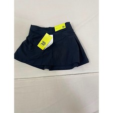 All in Motion Girls Active Light Skort Black Mid Rise Pleated XS 4/5 NWT