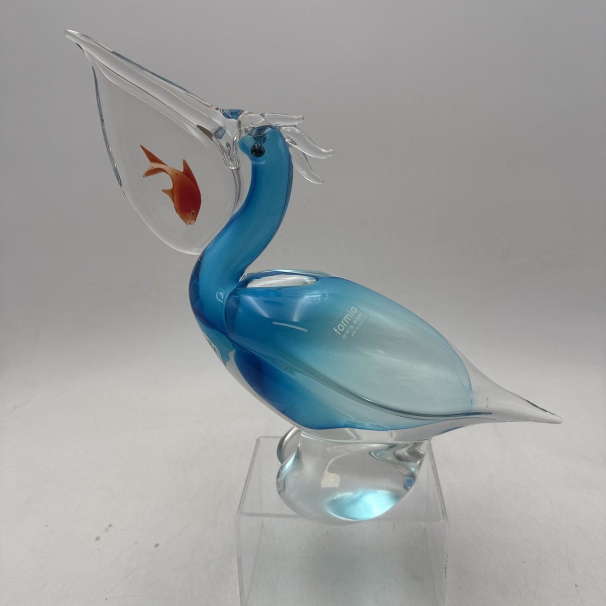 Formia Glass Pelican With Fish 10
