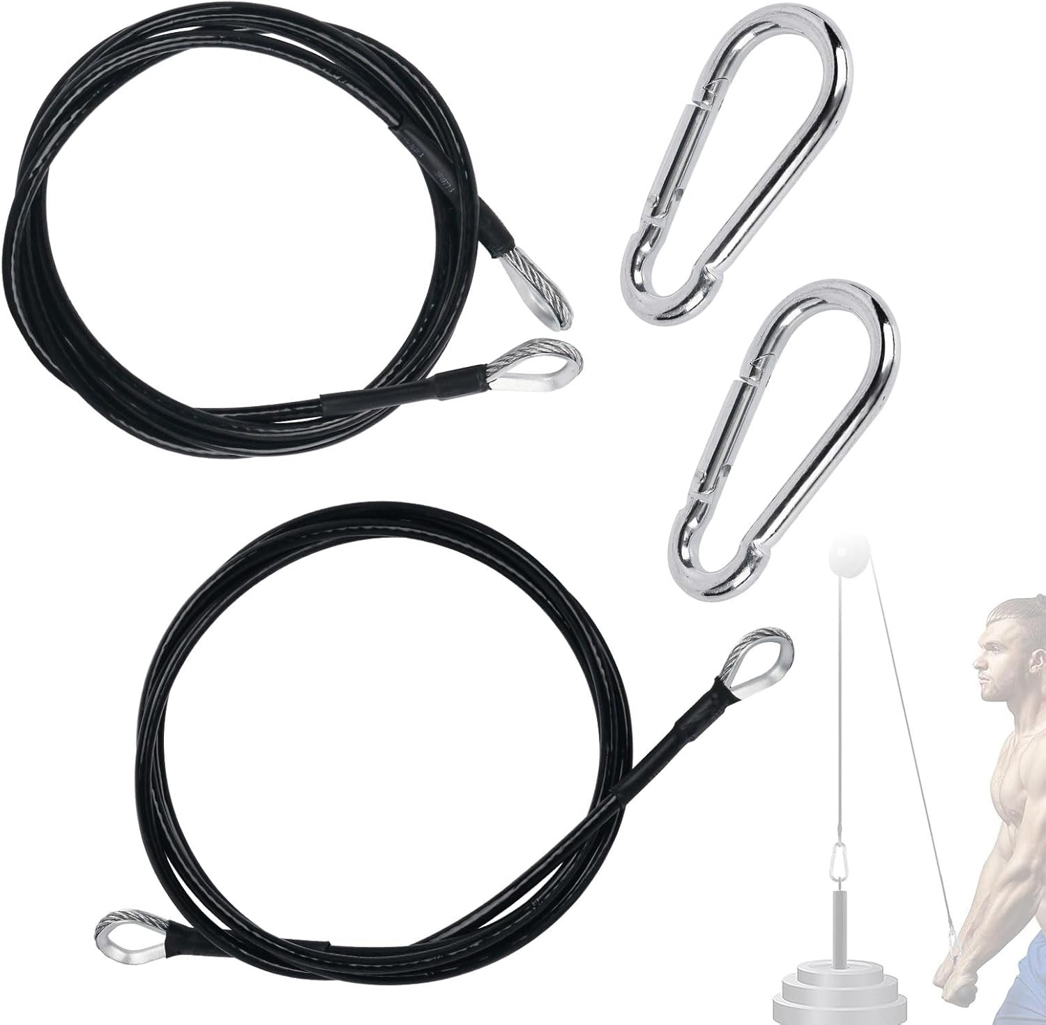 79 Inch Fitness Extension Cable, Home Gym Cable Pulley Syste